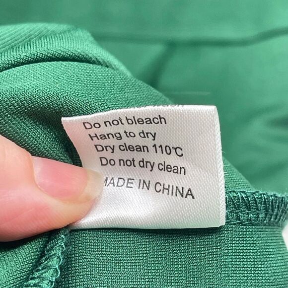 Acevog Womens Shift Dress Knee Length Pleated Cotton Stretch Green XXL - Picture 6 of 13